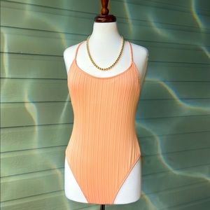 Xhilaration Ribbed Peach One-Piece